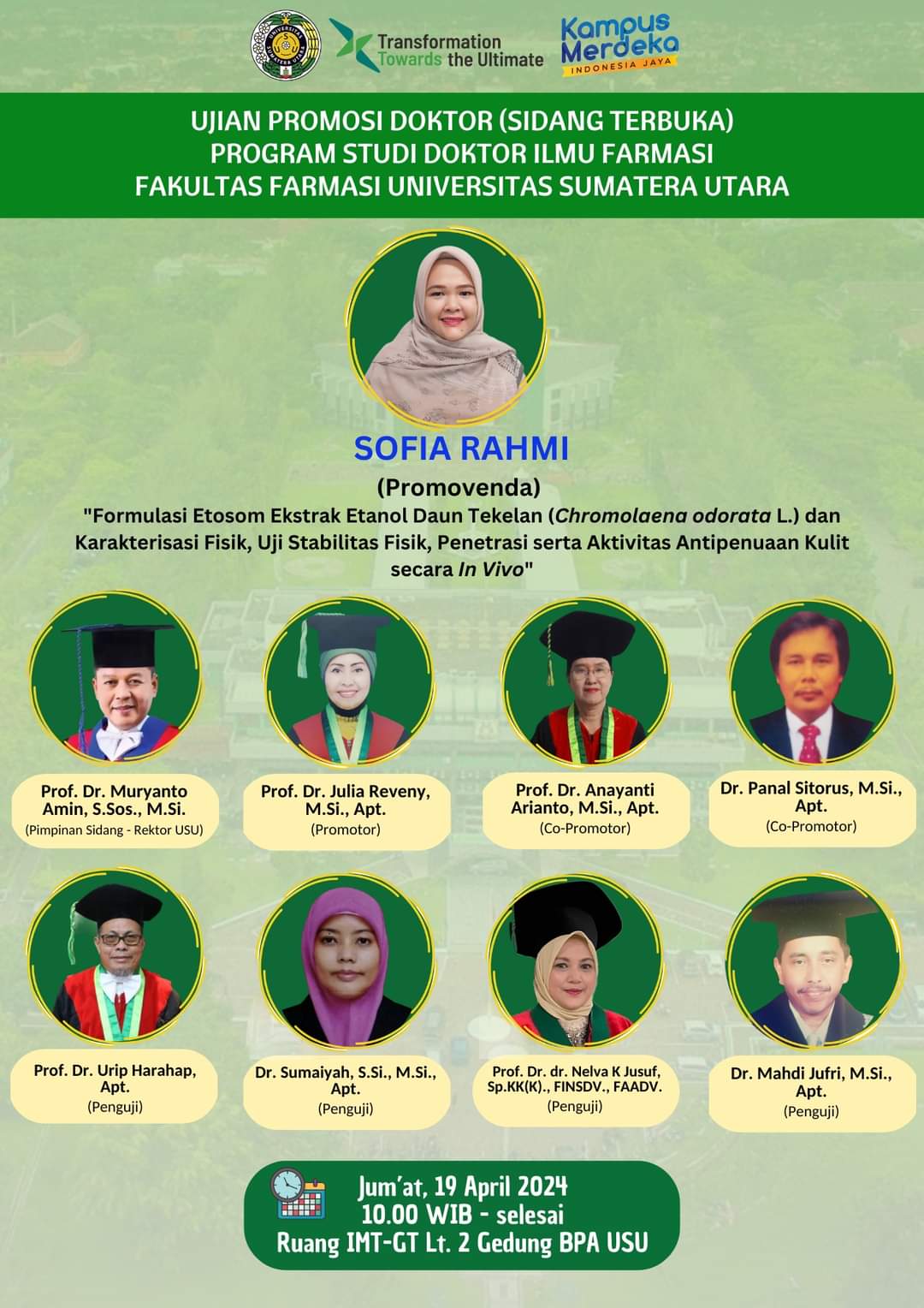 Sofia Rahmi Doctoral Promotion Examination (Open Session).